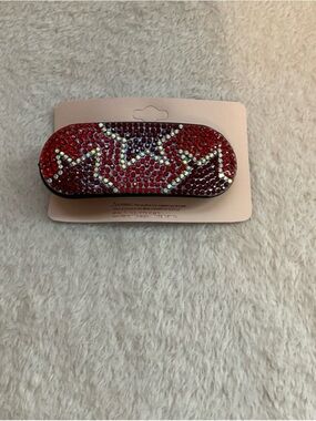 Red Crystal Zigzag Hair Barrette